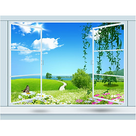 Mua Cửa Sổ Phong Cảnh  :  Vải Canvas dán tường   có kèm keo dán   size trung và size nhỏ