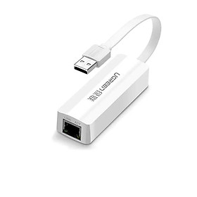 Mua Ugreen 20268 15CM màu Trắng Cáp chuyển đổi USB 2.0 sang cổng LAN RJ45 tốc độ 100Mbs dáng dẹt 20268  Hàng chính Hãng