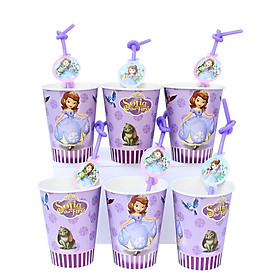Set 6 cái Ly Giấy Chủ Đề Dành Cho Bé Gái