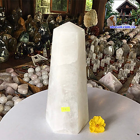 Mua Trụ Lục Giác Đá Thạch Anh Trắng Tự Nhiên Trừ Tà T432 nặng 4.12kg kích thước 27x12cm (trắng) – Vật phẩm phong thủy may mắn