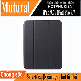 Case bao da chống sốc canvas cho iPad 9.7 inch 2017 / 2018 / iPad Pro 9.7 inch hiệu Mutural Yashi Series trang bị ngăn đựng bút, thiết kế tản nhiệt, hỗ trợ smartsleep - hàng nhập khẩu