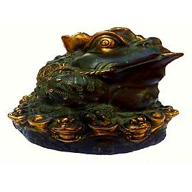 Mua Tượng Thiềm thừ (cóc Đại)- Bằng đồng thau lên men xanh giả cổ nặng 1200g cao 15cm (Cóc ba chân linh vật phong thuỷ hút tài lộc)