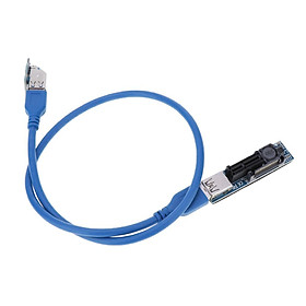 Pcie Express PCI-E 1X to 1X Extender Riser Card Adapter USB 3.0 Cable 0.6M