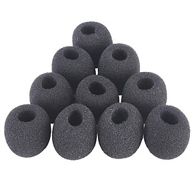 10 Pieces Black Small Condenser Microphone Mic Foam Covers Windshield