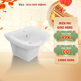 Mua Lavabo treo tường TUSLO COCL002 liền thân  thiết kế hiện đại với sứ trắng cao cấp  chống ố vàng  tiện lợi  có lỗ xả tràn - Hàng chính hãng