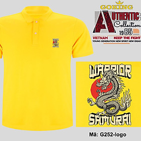 WARRIOR, mã logo.g252. Áo thun polo nam nữ, form unisex. Áo phông cổ trụ Goking, vải cá sấu 3D, công nghệ chống nhăn Nhật Bản