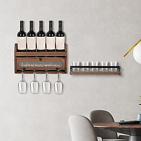Wall Mounted Wine Rack Glass Holder Storage Shelf Home & Kitchen Decor