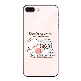 Ốp lưng kính cường lực cho iPhone 7 Plus /8 Plus Nền Don't worry - Hàng Chính Hãng