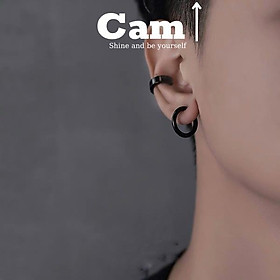 Khuyên tai kẹp , khuyên mũi, môi không cần xỏ nam nữ unisex (1 chiếc) tròn Circle basic - Cam Accessories