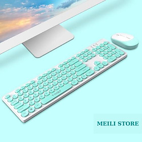 Combo bàn phím tròn và chuột văn phòng không dây dễ thương