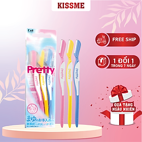 Dao Cạo Lông Mày Cán Dài Kai Pretty 12860 -FRML-3PN (Set 3 cây)