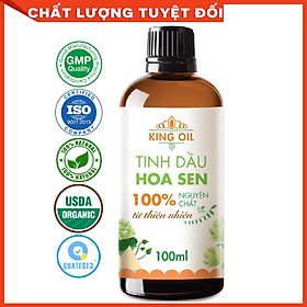 Tinh dầu Hoa Sen 100ml nguyên chất từ thiên nhiên, xông phòng, khử mùi, đuổi muỗi, thơm phòng - KingOil