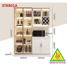 Tủ bếp kết hợp tủ rượu trang trí 3TKR01AB- Nội thất lắp ráp Viễn Đông ADV