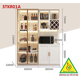 Mua Tủ bếp kết hợp tủ rượu trang trí 3TKR01AB- Nội thất lắp ráp Viễn Đông ADV