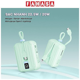 Sạc Dự Phòng Pisen Quick - POWERLink Tiny 22.5W 10000mAh (L & C) - Pisen TS-D326 - Màu Xanh Mint