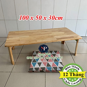 Mua Bàn Trà Gỗ Cao Su Xếp Gọn MỘC ĐẾ Size 100x50cm - Ngồi Bệt Kiểu Nhật Hiện Đại Sang Trọng