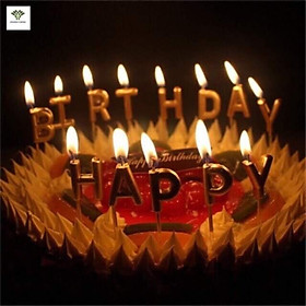 Mua Bộ nến 13 chữ happy birthday ( màu vàng gold)