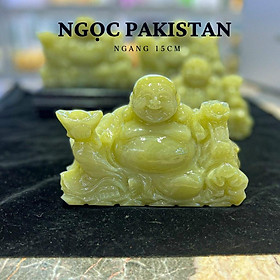 Tượng di lặc kim tiền đá ngọc hoàng long và đá ngọc xanh pakistan - đủ size