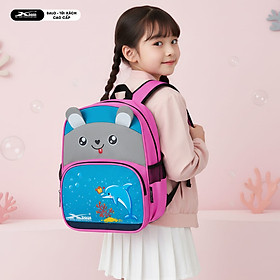 Balo Đi Học Cho Bé Gái Cao Cấp Xbags Dolphin XB3021 Màu Hồng Xinh Xắn, Nhiều Ngăn Nhẹ Nhàng Tiện Lợi, In Hình Cá Heo Ngộ Nghĩnh!