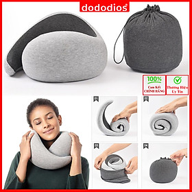 Gối Ngủ Du Lịch Chất Liệu Memory Foam Mật Độ Cao - Gối Ngủ Văn Phòng Thông Minh Cao Cấp Chính Hãng Dododios – Kèm Túi Vải Nhung Đựng Gối Ngủ Chữ U Văn Phòng