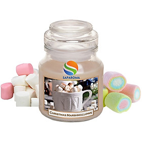 Hũ nến thơm tinh dầu Bartek Christmas Marshmallows 130g QT06652 - kẹo dẻo vani, nến trang trí, thơm phòng, thư giãn, Hỗ trợ khử mùi