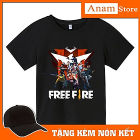 Áo thun trẻ em Free Fire, có size người lớn, Anam Store, Tặng kèm nón kết