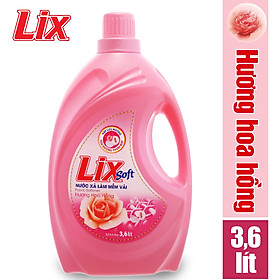 Nước xả vải Lix soft hương hoa hồng 3.6 lít LSH36