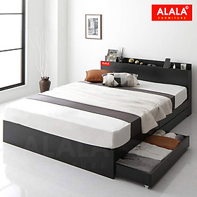 Giường ngủ ALALA43 + 2 hộc kéo / Miễn phí vận chuyển và lắp đặt/ Đổi trả 30 ngày/ Sản phẩm được bảo hành 5 năm từ thương hiệu ALALA/ Chịu lực 700kg