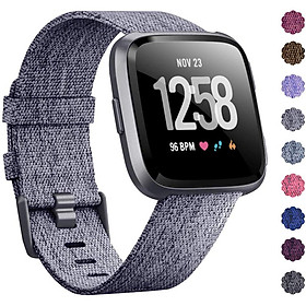 Woven Watch Band Compatible with Fitbit Versa/Fitbit Versa 2/Fitbit Versa Lite Edition Breathable Fabric Strap for Men Women Smartwatch