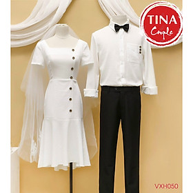 Áo Váy đôi trắng chụp ảnh cưới cực sang - Couple Tina