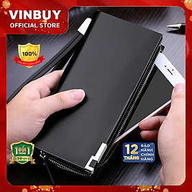 Ví Nam, Nữ Cầm Tay Cao Cấp VinBuy – Bóp Nam, Nữ Kiểu Dáng Sang Trọng Cao Cấp Dành Cho Doanh Nhân – Hàng Chính Hãng VinBuy - Màu Đen 