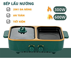 Bếp lẩu nướng mini 2 trong 1 gang tráng men, 2 chế độ lửa - Đa Năng Cao Cấp Đa Năng Tiện Lợi Cho Mỗi Gia Đình