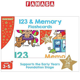 Gold Stars 123 & Memory Flashcards Set