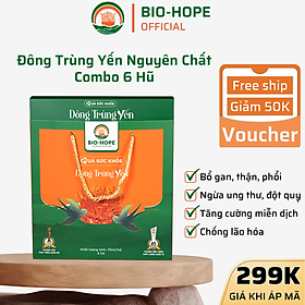 Combo 6 Hũ Yến Sào Cao Cấp Chưng Đông Trùng Hạ Thảo BIO HOPE - 1 Hộp 6 Hũ