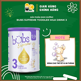 Sữa dinh dưỡng Bubs Supreme Toddler Milk Drink 3 dành cho trẻ từ 12-36 tháng tuổi