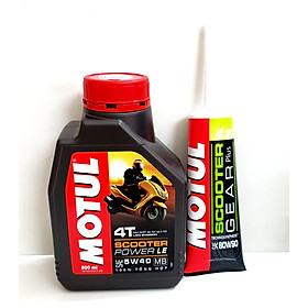 Combo nhớt xe tay ga Motul Power Le 800ml + nhớt hộp số Motul Gear oil 120ml