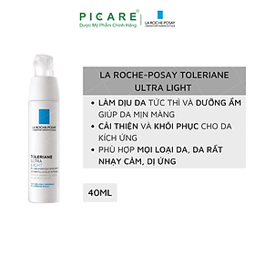 Kem dưỡng làm dịu tức thì & bảo vệ cho da khô rất nhạy cảm & kích ứng La Roche-Posay Toleriane Ultra Light (40ml)
