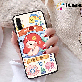 Ốp lưng iCase dành cho Realme C3 chất liệu viền dẻo lưng cứng nhám TPU có hai lỗ xỏ dây đeo in nổi 4D hình bộ sưu tập Color Fun 07