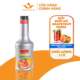 Mứt trái cây pha chế Madamsun vị Bưởi Hồng (Grapefruit Puree Mix) chai 1L - Hàng nhập khẩu Malaysia