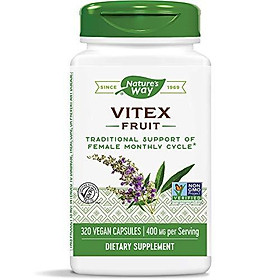 Nature's Way Vitex; 400 mg; Non-GMO Project Verified; TRU-ID Certified; 320 Vegetarian Capsules