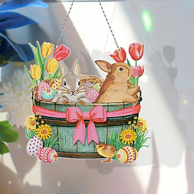 5D Diamond Paint Easter Bunny Hanging Ornament Window Decoration
