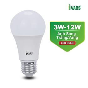 Mua Đèn LED BULB Thương Hiệu IVARS - Công Suất 3W/5W/7W/9W/12W - Hàng chính hãng