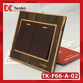 Công Tắc Điện Âm Tường Vân Gỗ 2 Nút Bấm Tenko TK-F66-A-02