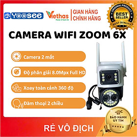 Mua (Lỗi 1 đổi 1) Camera IP Wifi YooSee 3 Mắt PTZ  6.0MPx  Siêu Nét  Đàm Thoại 2 Chiều  Zoom 8X  Ban Đêm Màu - Hàng nhập khẩu