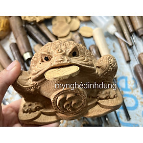 Mua TƯỢNG CÓC THIỀM THỪ PHONG THỦY CẦU TÀI LỘC BẰNG GỖ NGỌC AM THƠM NỨC KT 15×12×10CM
