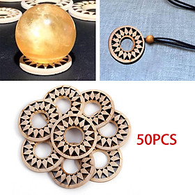 50Pcs Unfinished Wood Pieces Earrings Making Round Wood Slices Circles Chips Pendants for Crafts DIY Jewelry Findings Charms Making
