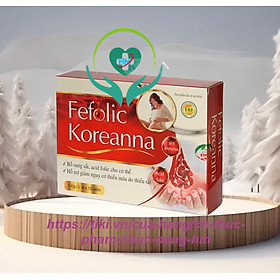 ￼Viên Bổ Máu FEFOLIC  KOREANNA - Hộp 60 Viên - Bổ Sung Fe, Acid Folic Cho Cơ Thể, Giảm Nguy Cơ Thiếu Máu Do Thiếu Sắt, Vinaphar