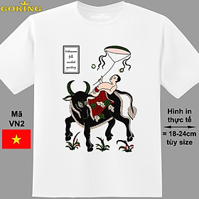 Mục đồng thả diều, mã VN2. Áo thun tranh Đông Hồ Việt Nam siêu đẹp cho cả gia đình. Form unisex cho nam nữ, trẻ em, bé trai gái