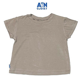 Áo ngắn tay unisex cho bé Xám Trơn thun cotton - AICDBTREJCIL - AIN Closet