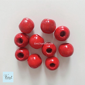 Mua 10 hạt gỗ tròn phủ bóng nhiều màu size 16mm/20mm làm macrame  trang trí  thủ công